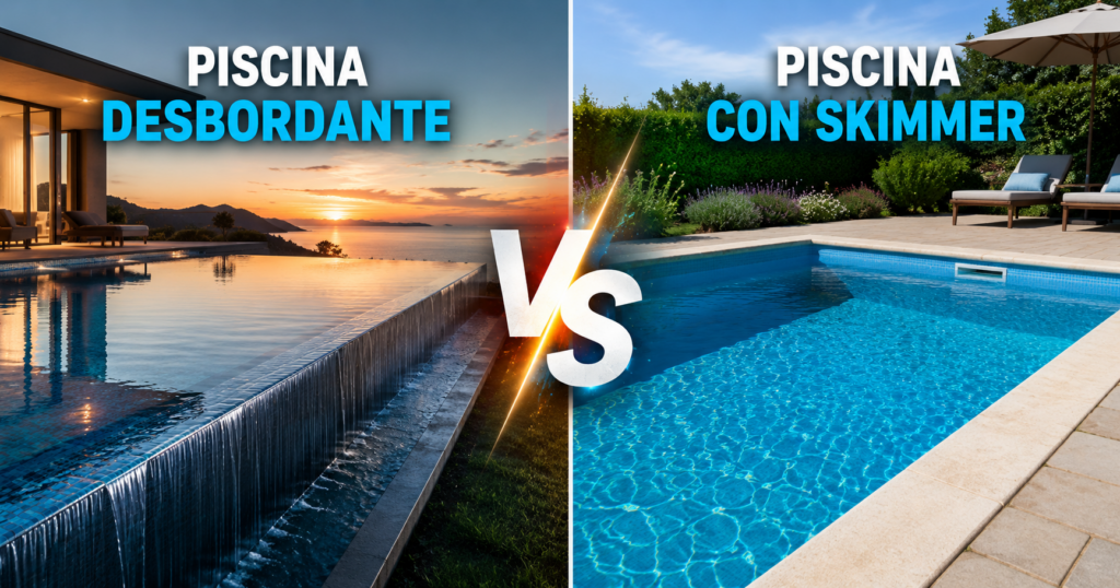 piscina desbordante o piscina skimmer